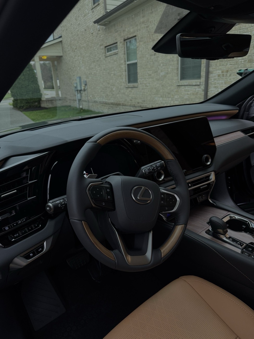 Clean two-tone leather interior of an SUV