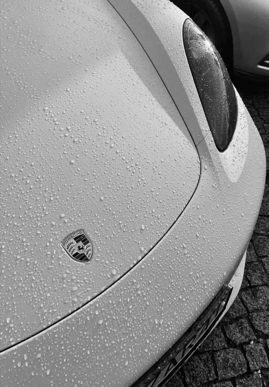 Water beading tight on a freshly protected hood